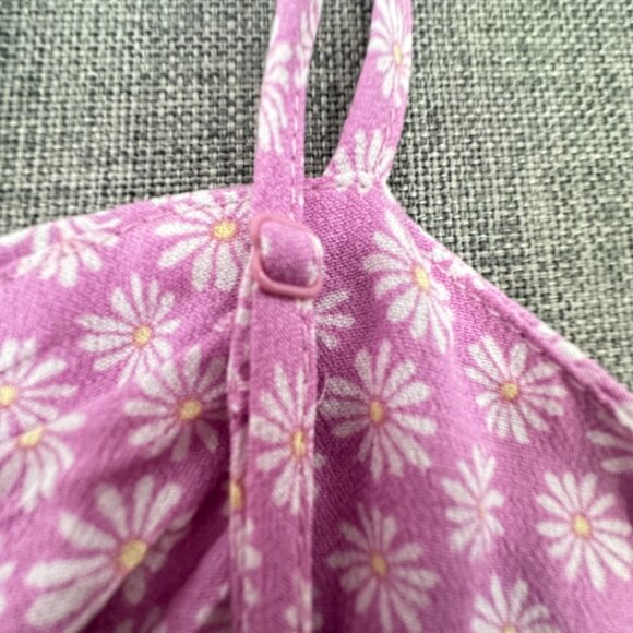 NEW! Hippie Rose Floral Top Lavender Front Tie XL Strappy Tank Rayon Adjustable - Picture 12 of 14